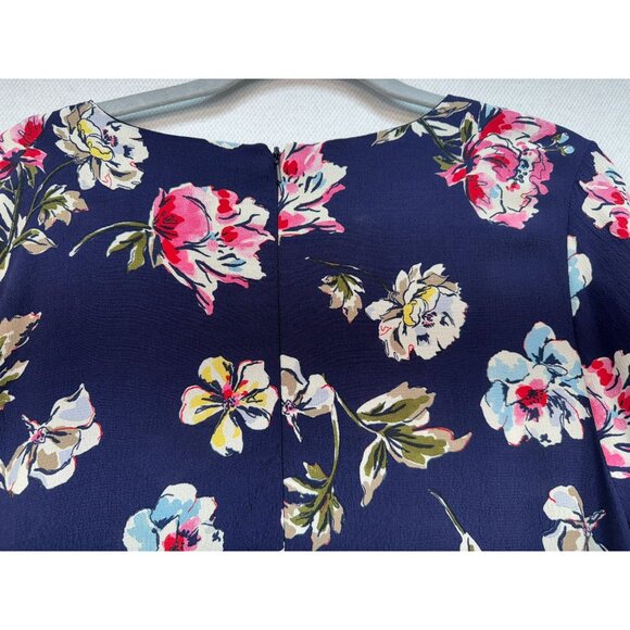 Joules Womens Long Sleeve Dress Size 12 Navy Floral Viscose - Picture 12 of 13